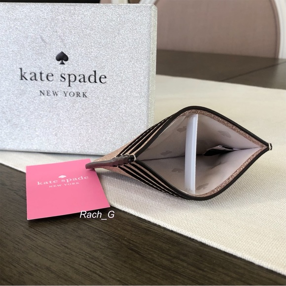 Kate Spade Tinsel Glitter Boxed Small Card Holder - Picture 6 of 7